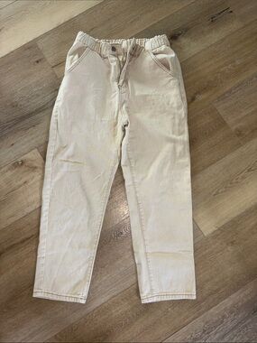 SHEIN Neutral Beige High-Rise Elastic Waist Pants